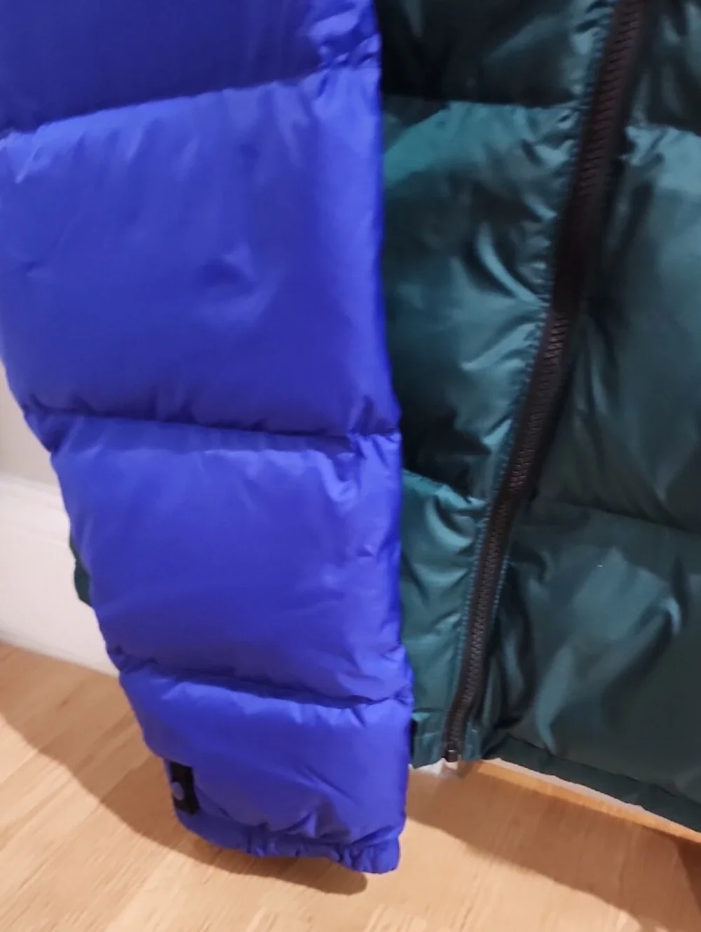 The North Face Mens Colorblock Puffer Jacket - Blue/Green/Black/Yellow
